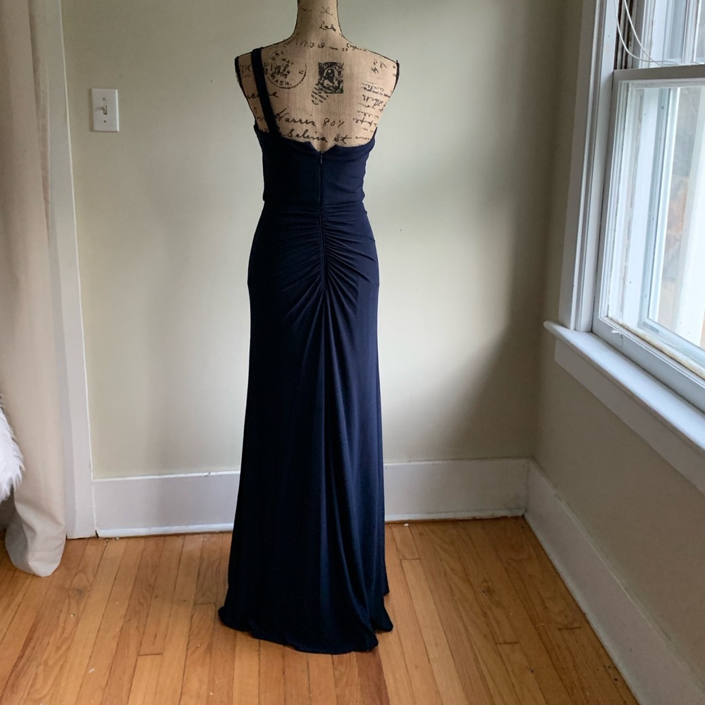 Xscape blue one shoulder dress size 4 - Picture 3 of 16